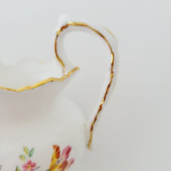 Vintage Aynsley Demitasse Floral 4fl. oz. Footed Creamer & Sugar Bowl, England - Picture 14 of 15